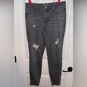 Maurices Gray Distressed Skinny Jeans